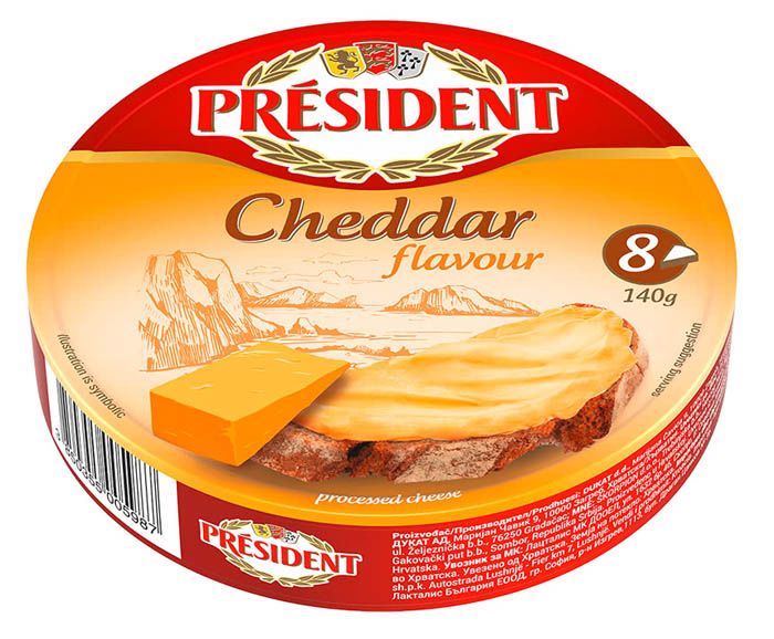 Топено Сирене President Чедър 140 г