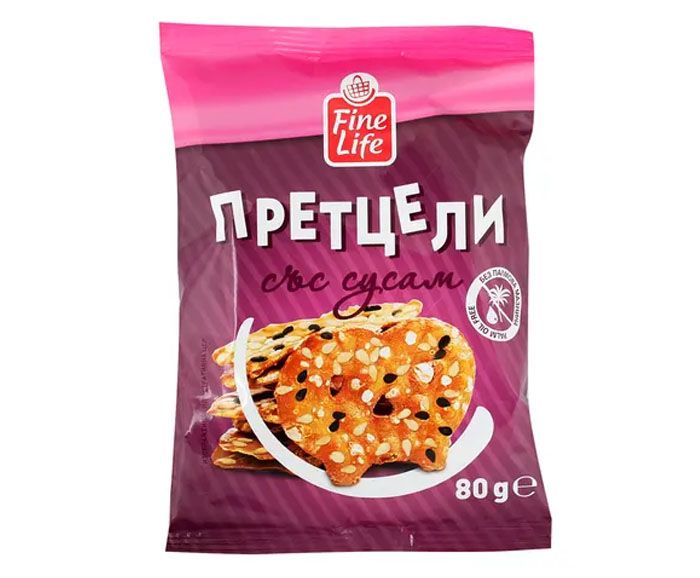 Претцели със Сусам Fine Life 80 г