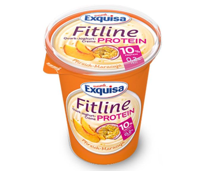 Кварк Exquisa Fitline Праскова и Маракуя 10% Протеин 400 г
